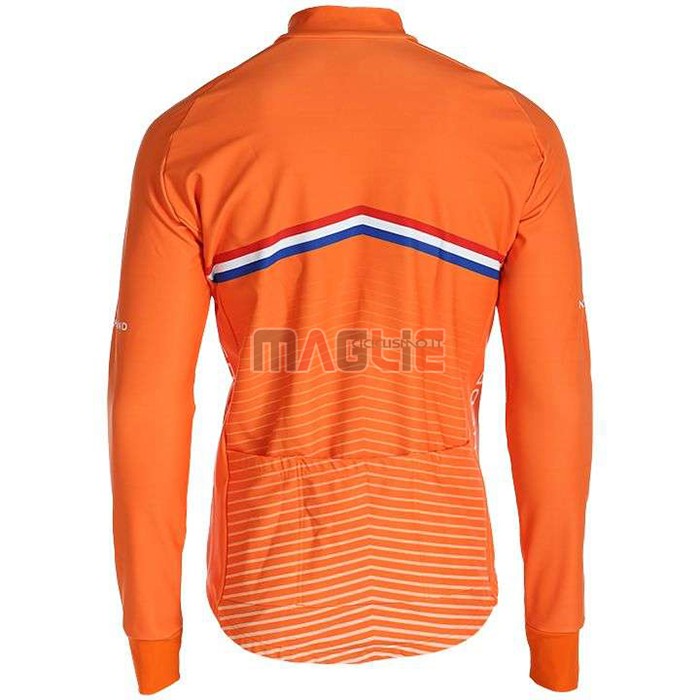 Maglia Paesi Bassi Manica Lunga 2019 Arancione - Clicca l'immagine per chiudere